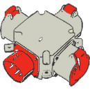 Grenuttag 380 V, 3 uttag, godk&auml;nd utomhus